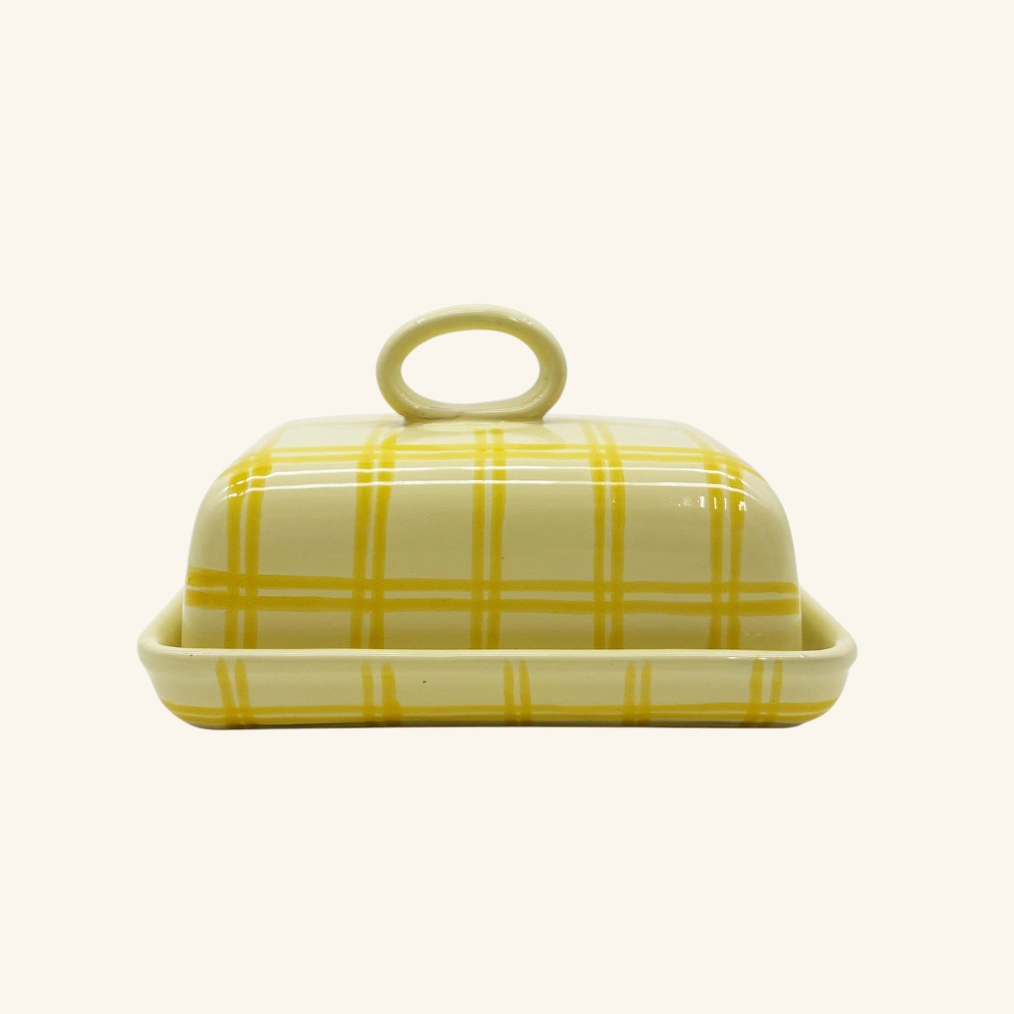 Gingham Butter Dish