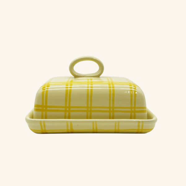 Gingham Butter Dish