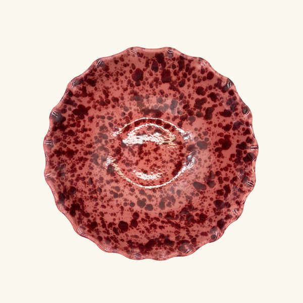 Large Splatterware Wavy Bowl