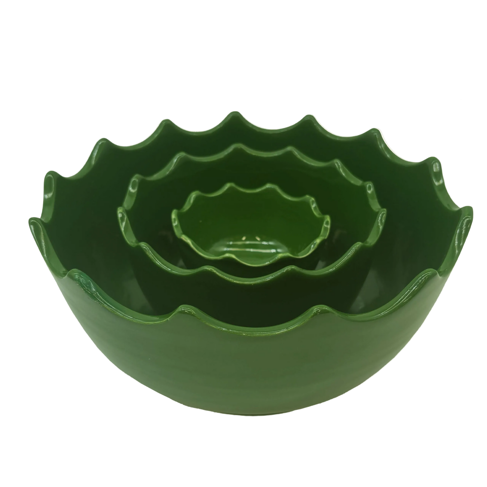 Set of 3 Scalloped Edge Bowls