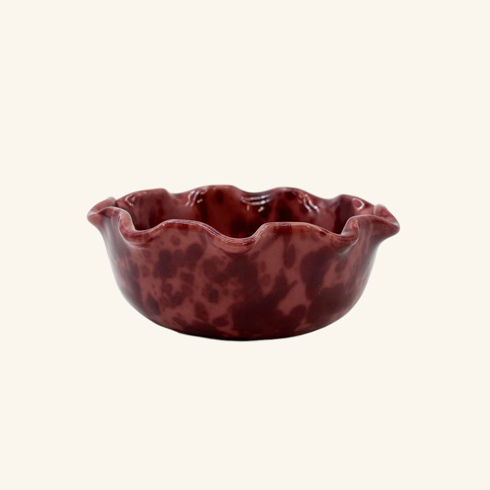 Small Scalloped Splatterware Bowl