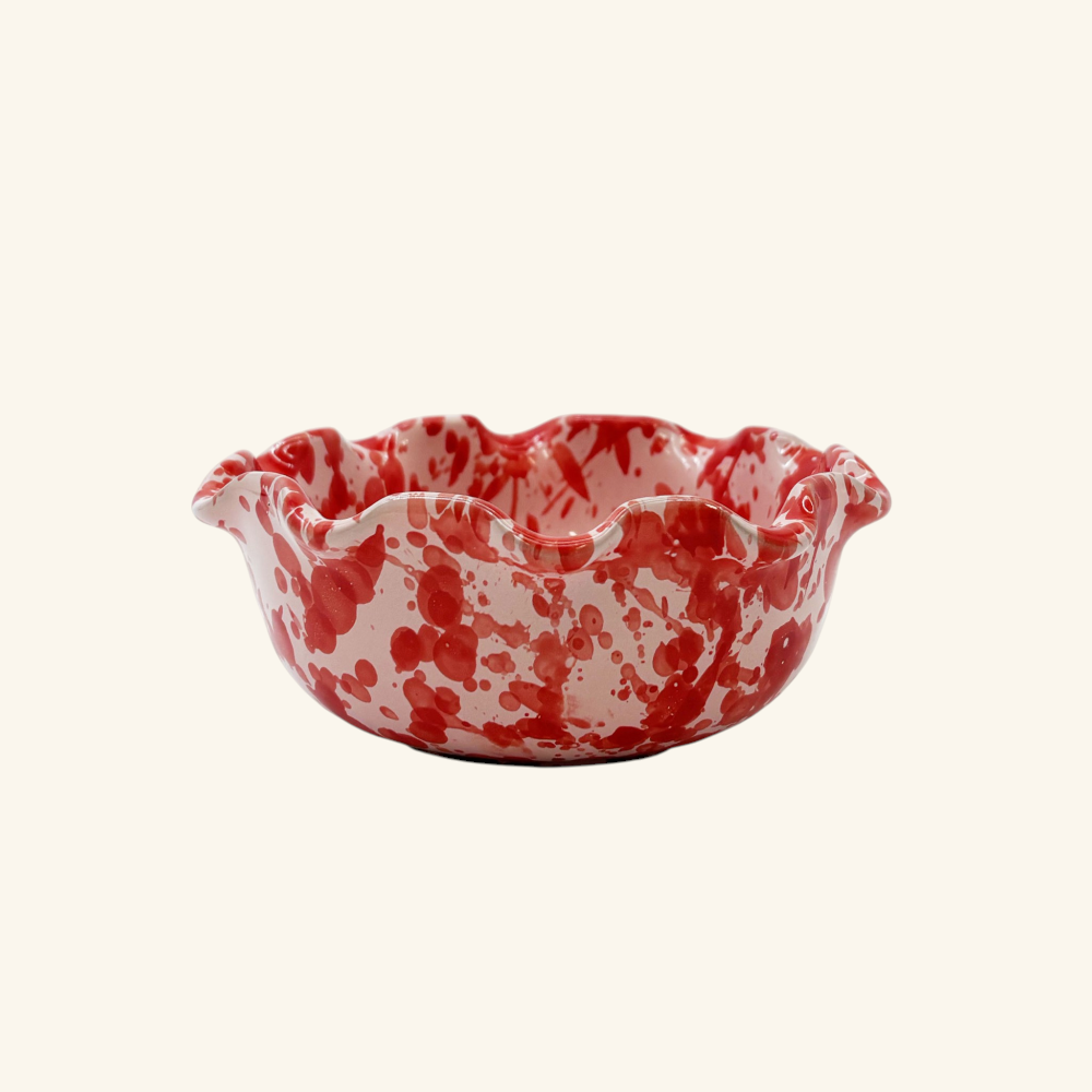 Small Scalloped Splatterware Bowl
