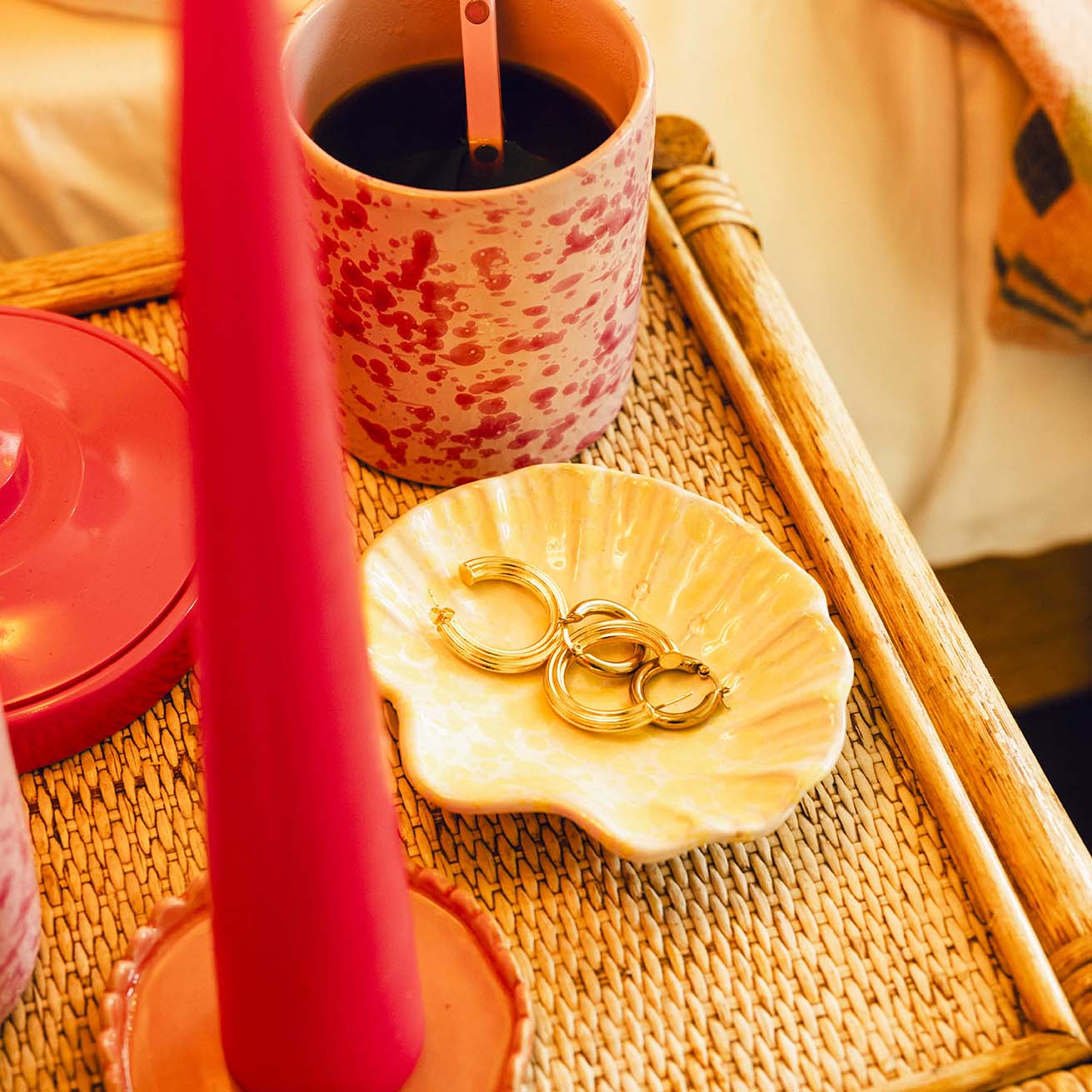 Splatterware Shell Dish