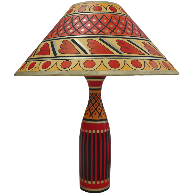Cross-Hatch Hand Painted 14" Lampshade in Yellow Gold