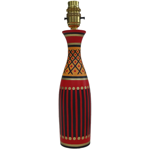 Cross-Hatch Carafe Lamp - Gold