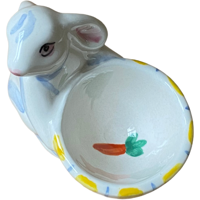 Yellow Striped Bunny Egg Cup