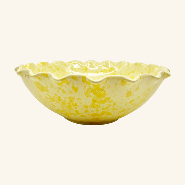Large Splatterware Wavy Bowl