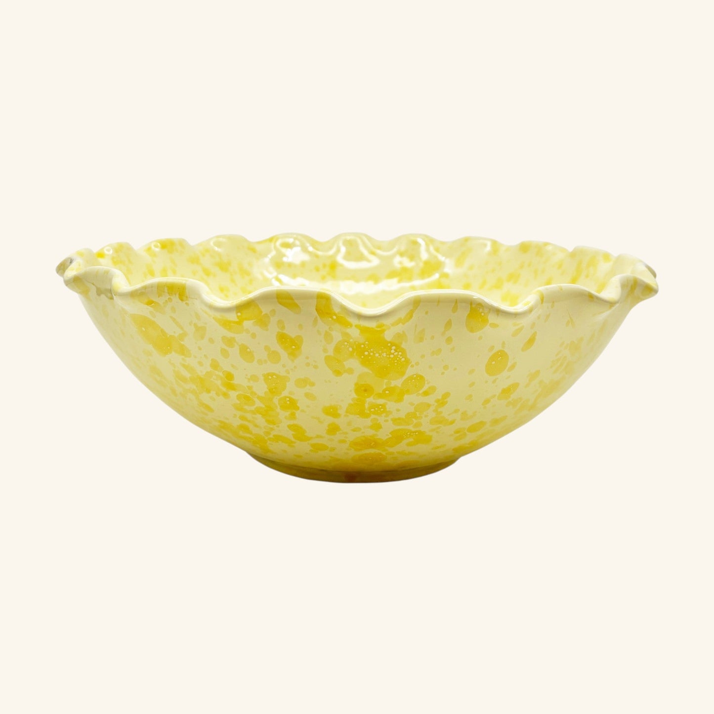 Large Splatterware Wavy Bowl