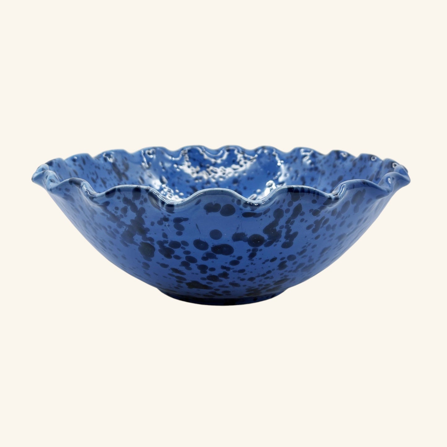 Large Splatterware Wavy Bowl