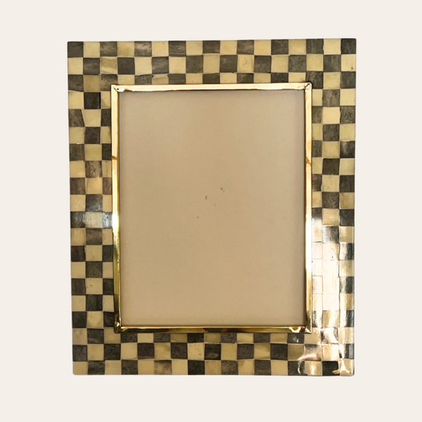 Large Photo Frame | Grey & White | Chequered