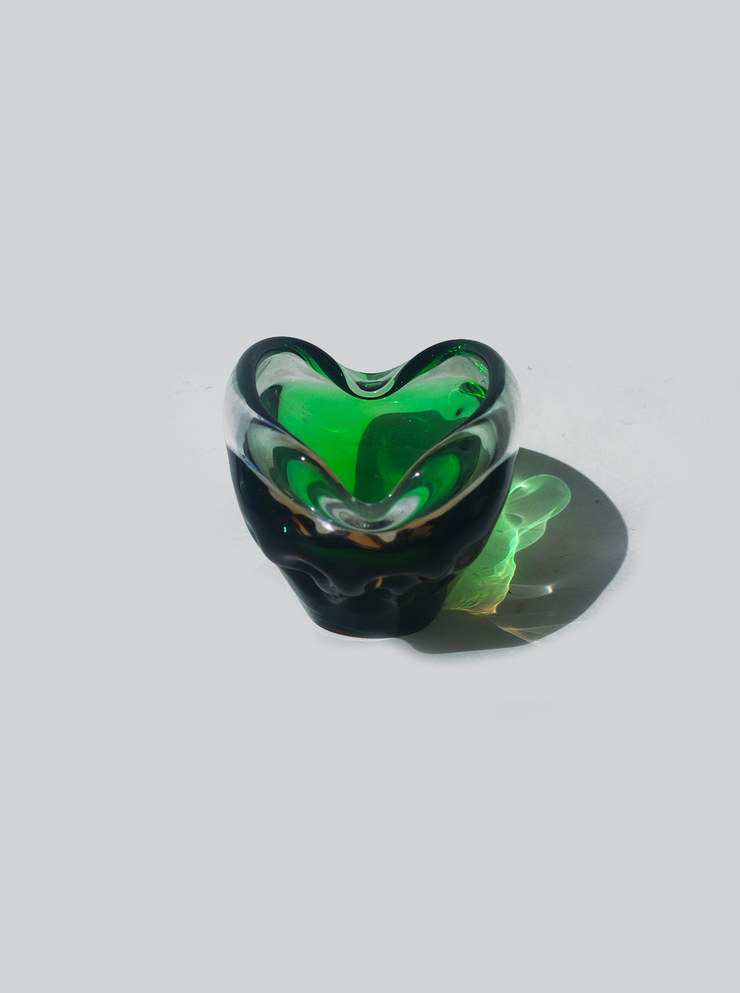 Sculptural Vintage Glass Ashtray