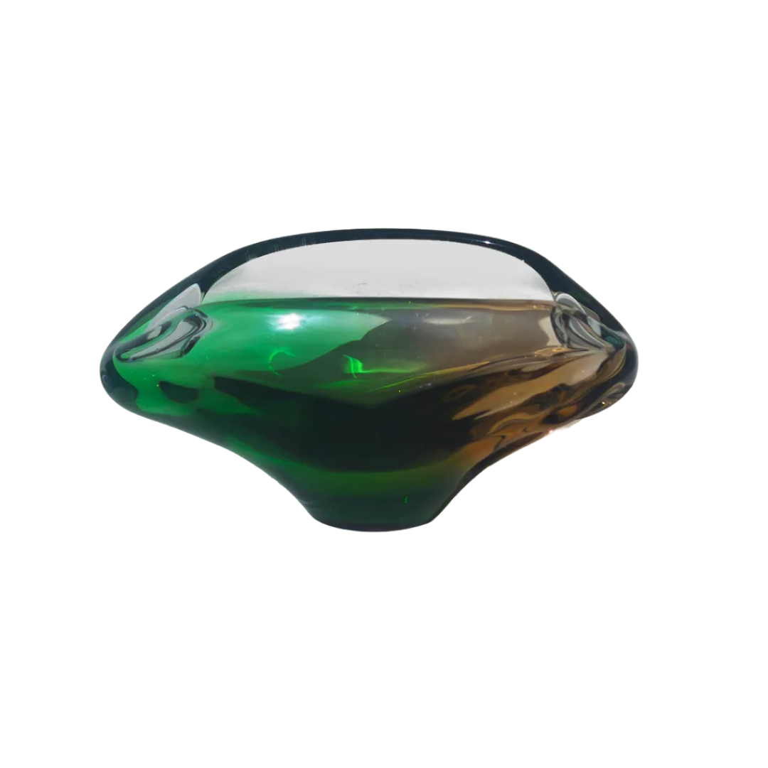 Sculptural Vintage Glass Ashtray