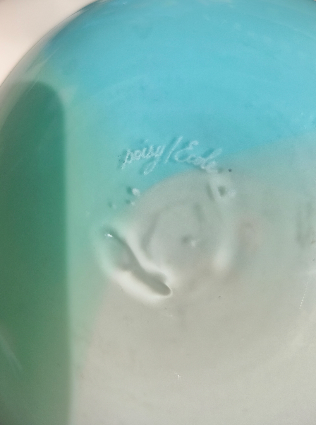 Vintage Hand-Blown Opalescent Glass Vase