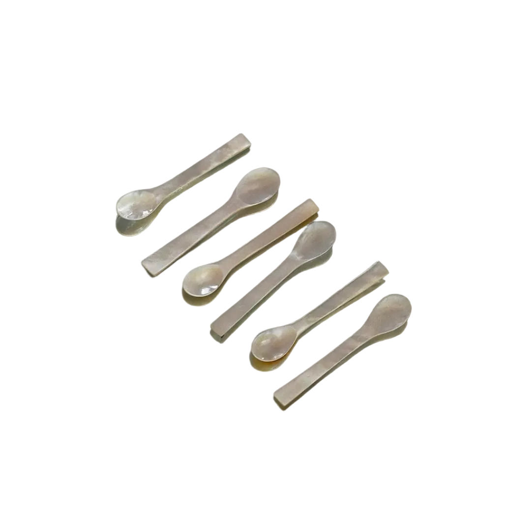Set Of 6 Small Mother Of Pearl Spoons
