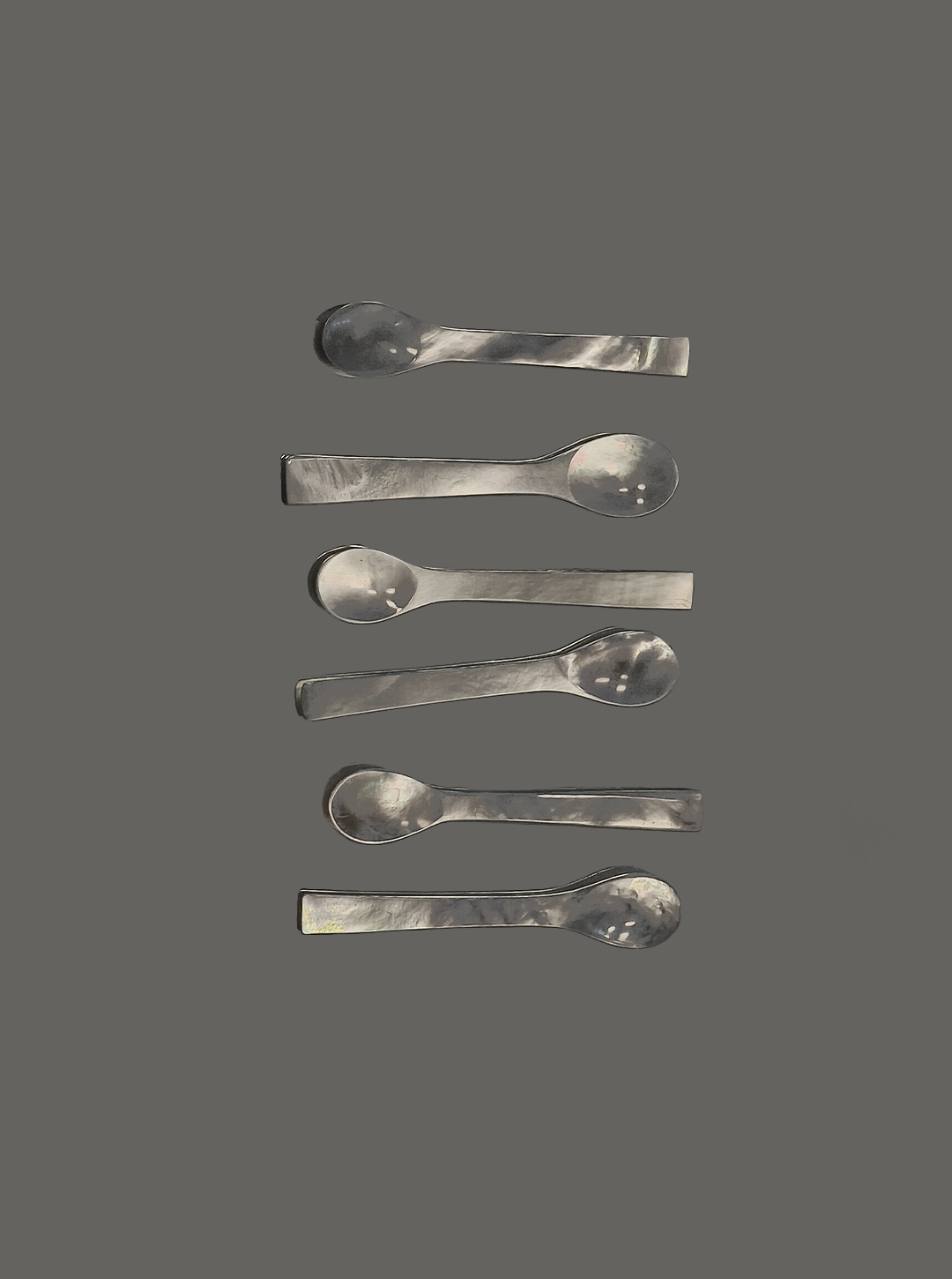 Set Of 6 Small Mother Of Pearl Spoons