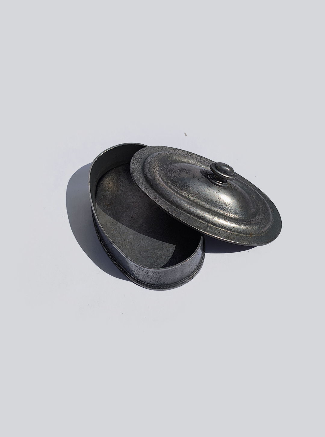 Vintage Pewter Oval Box