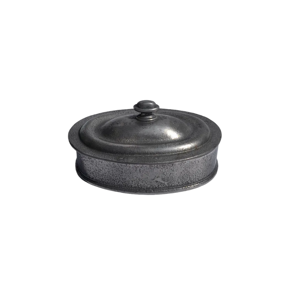 Vintage Pewter Oval Box