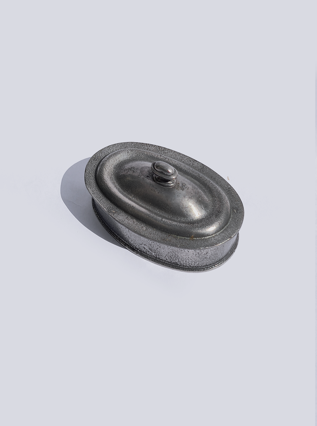 Vintage Pewter Oval Box