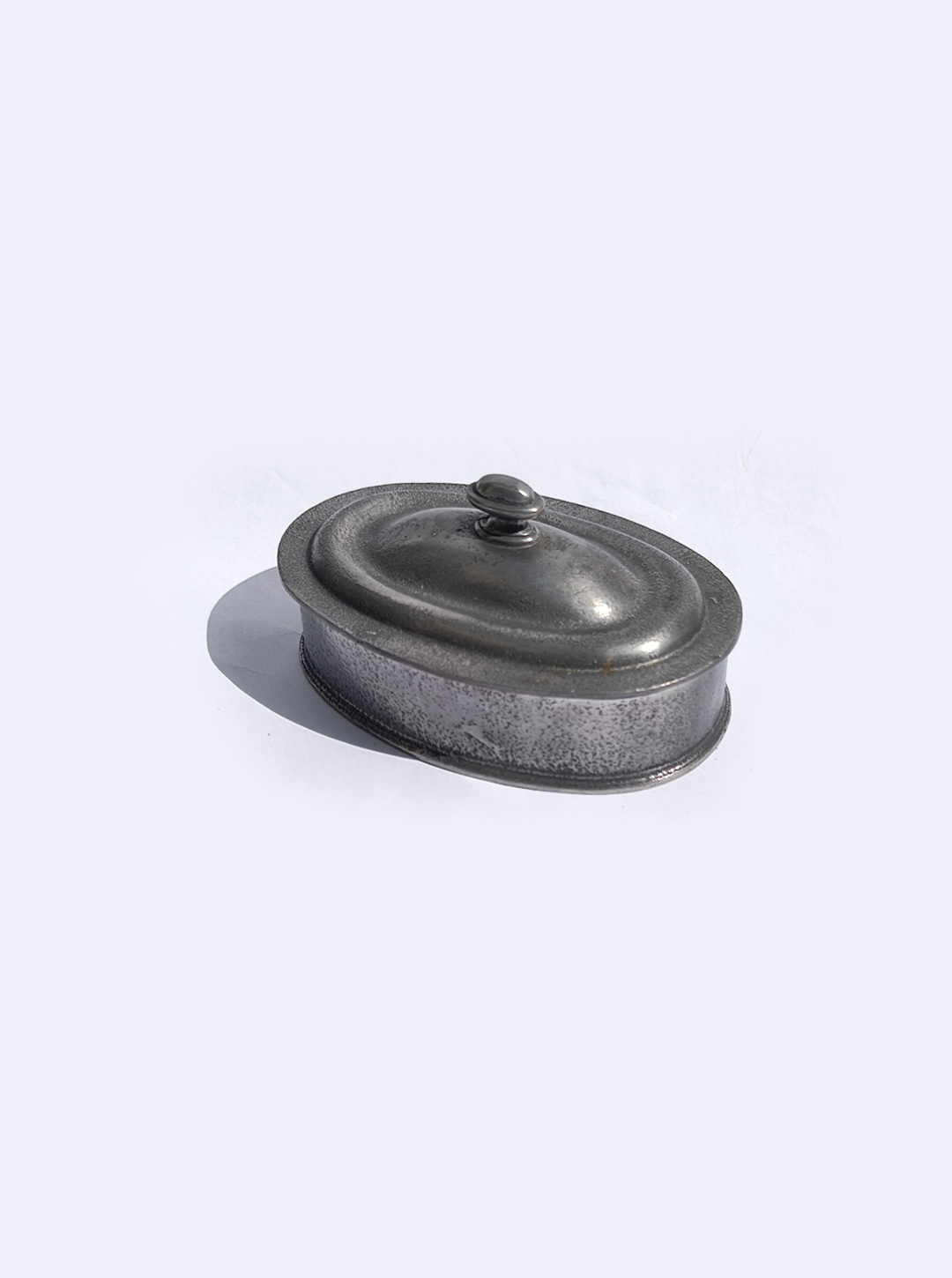 Vintage Pewter Oval Box