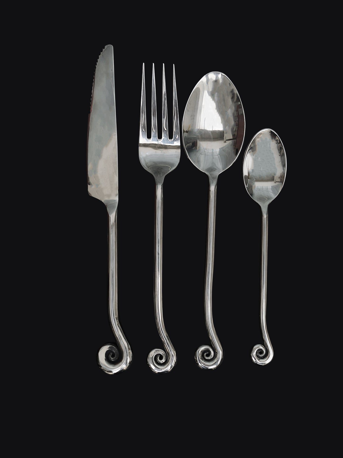 Set of 24 Vintage Spiral Cutlery