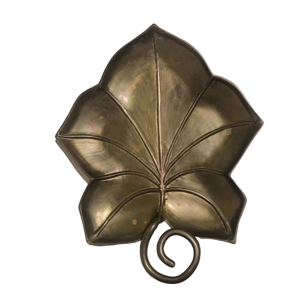 Vintage Large Brass Leaf Vide-Poche