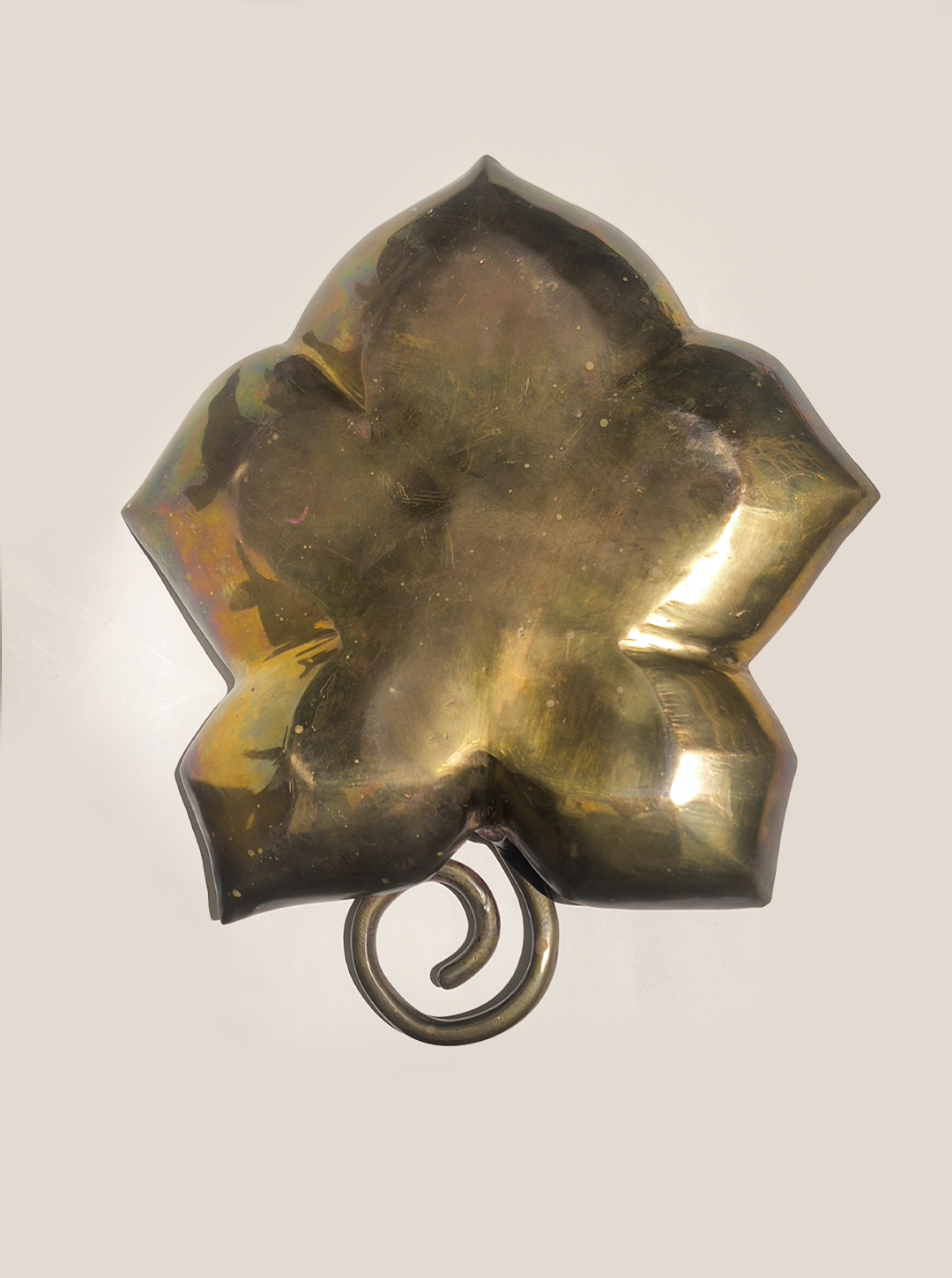 Vintage Large Brass Leaf Vide-Poche