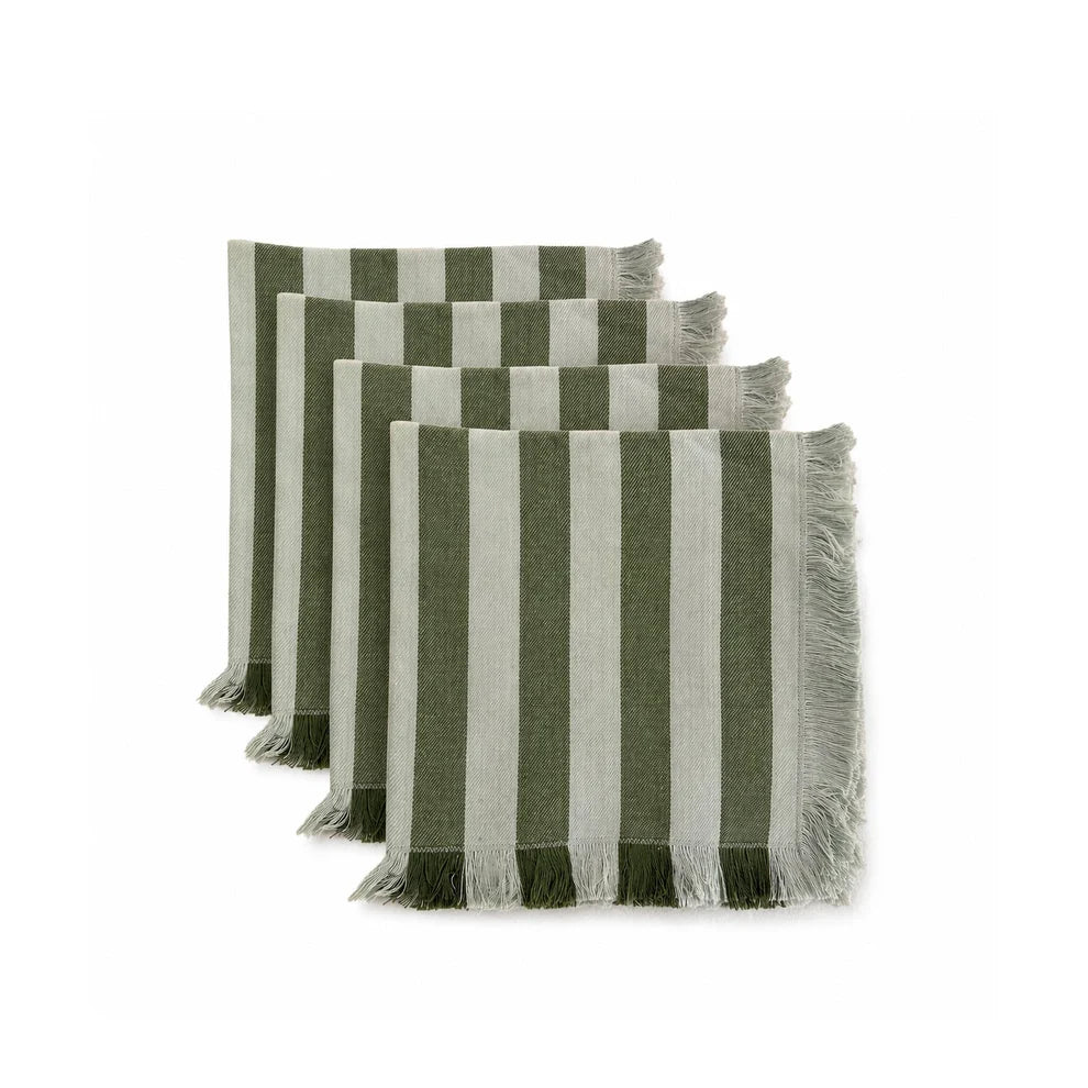 Lido Stripe Napkins in Oliva (Set of 4)