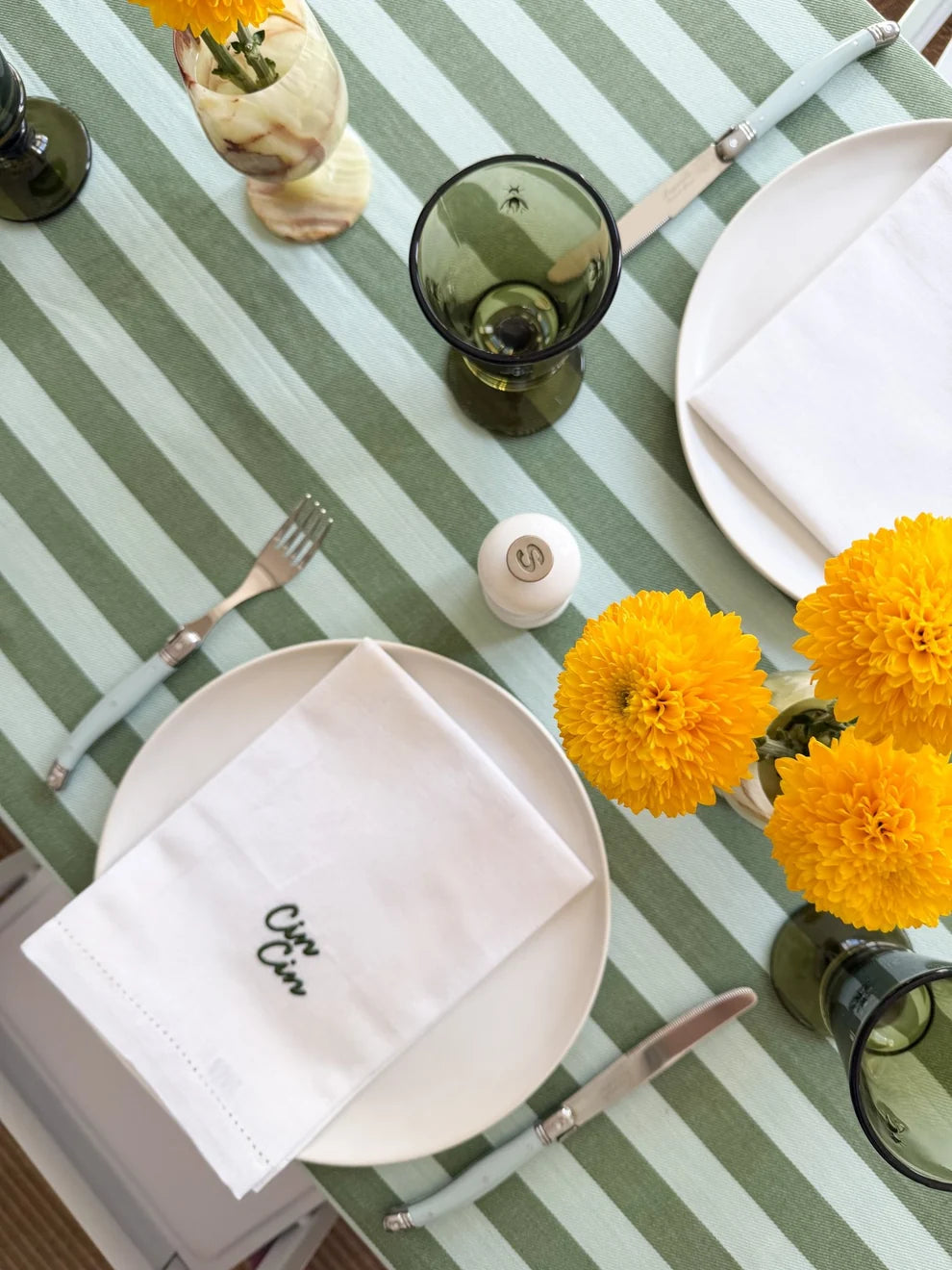 Lido Stripe Table Runner in Oliva