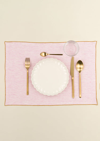 The Pink & White Stripes Linen Placemats (set of 2)