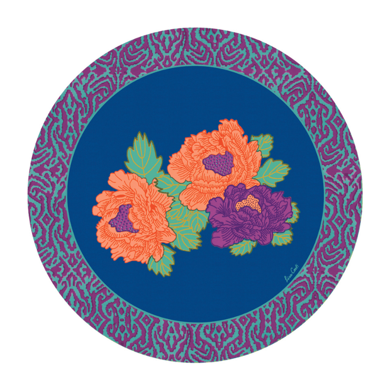 Masonite Placemat | Kauai Peony Blue