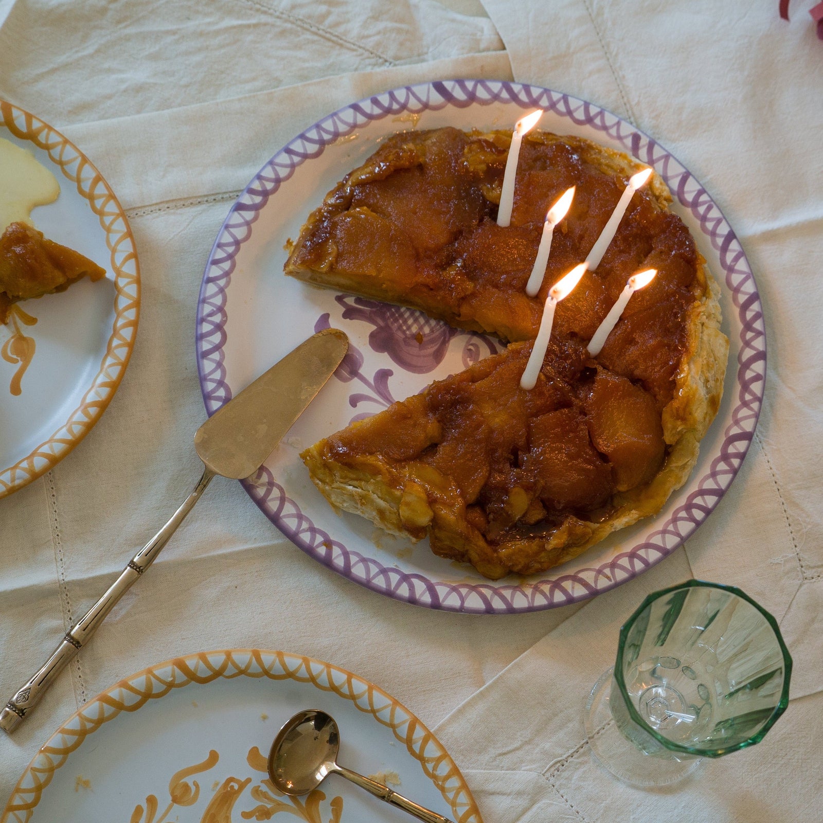 traditional dinner plate with cake  - lifestyle