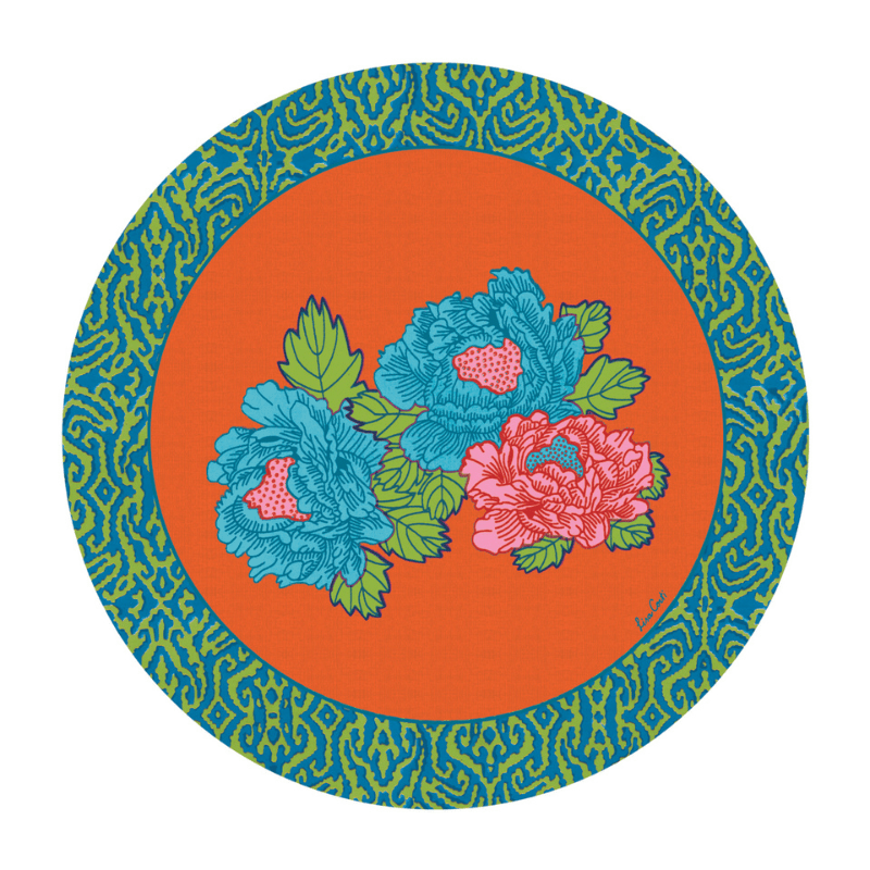 Masonite Placemat | Kauai Peony Orange