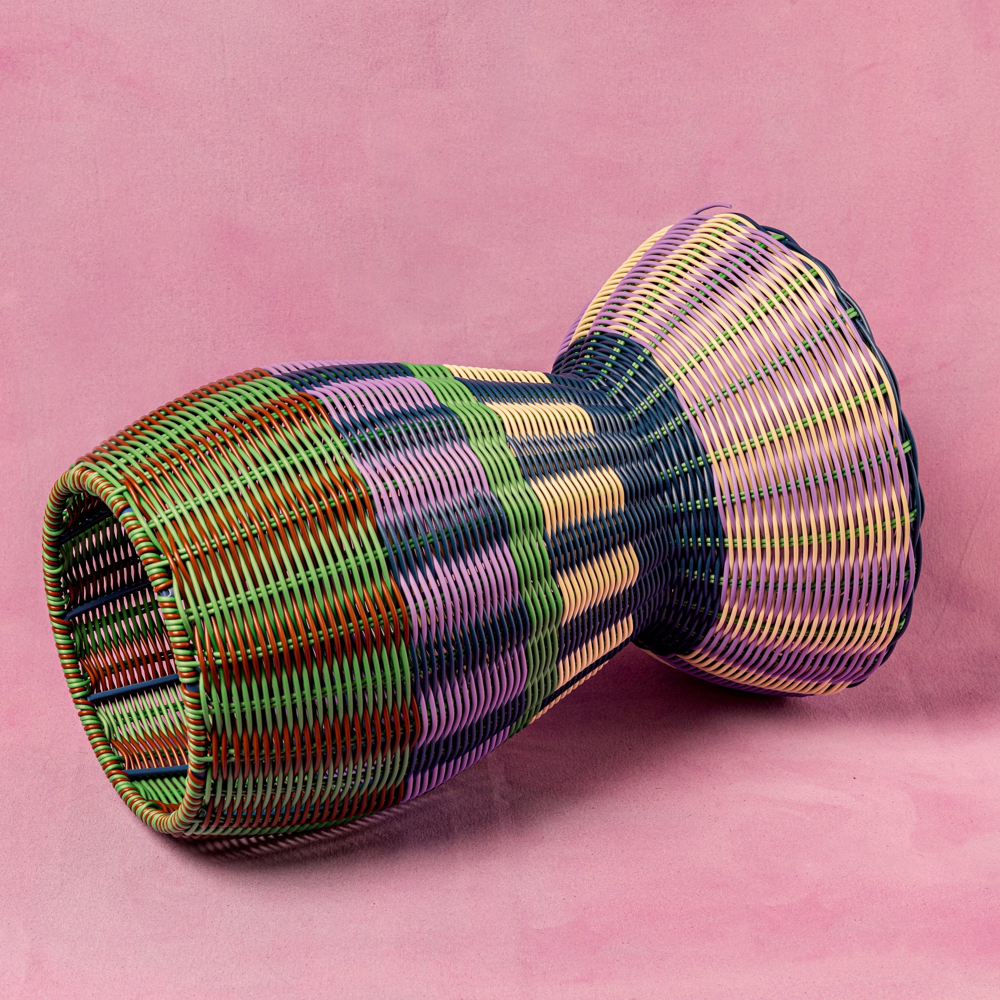 Woven Table | Lilac, Brown & Green