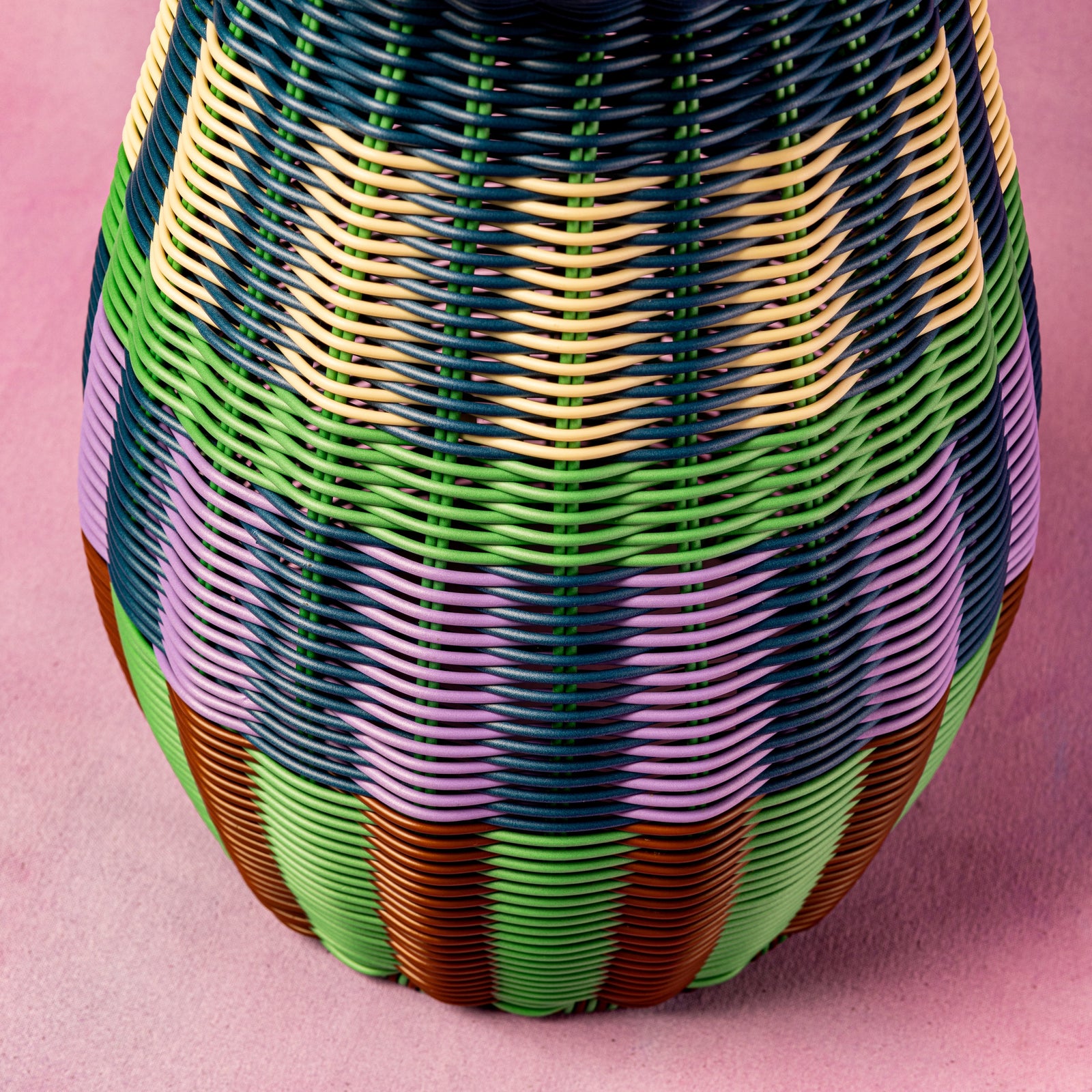Woven Table | Lilac, Brown & Green