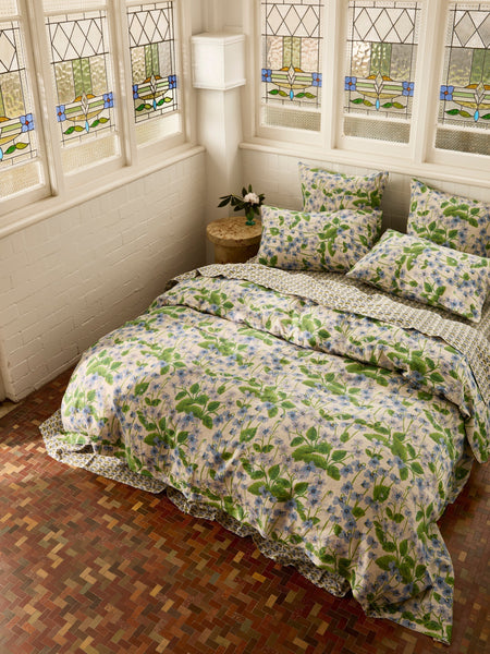 Lilas Blue Linen European Pillowcases