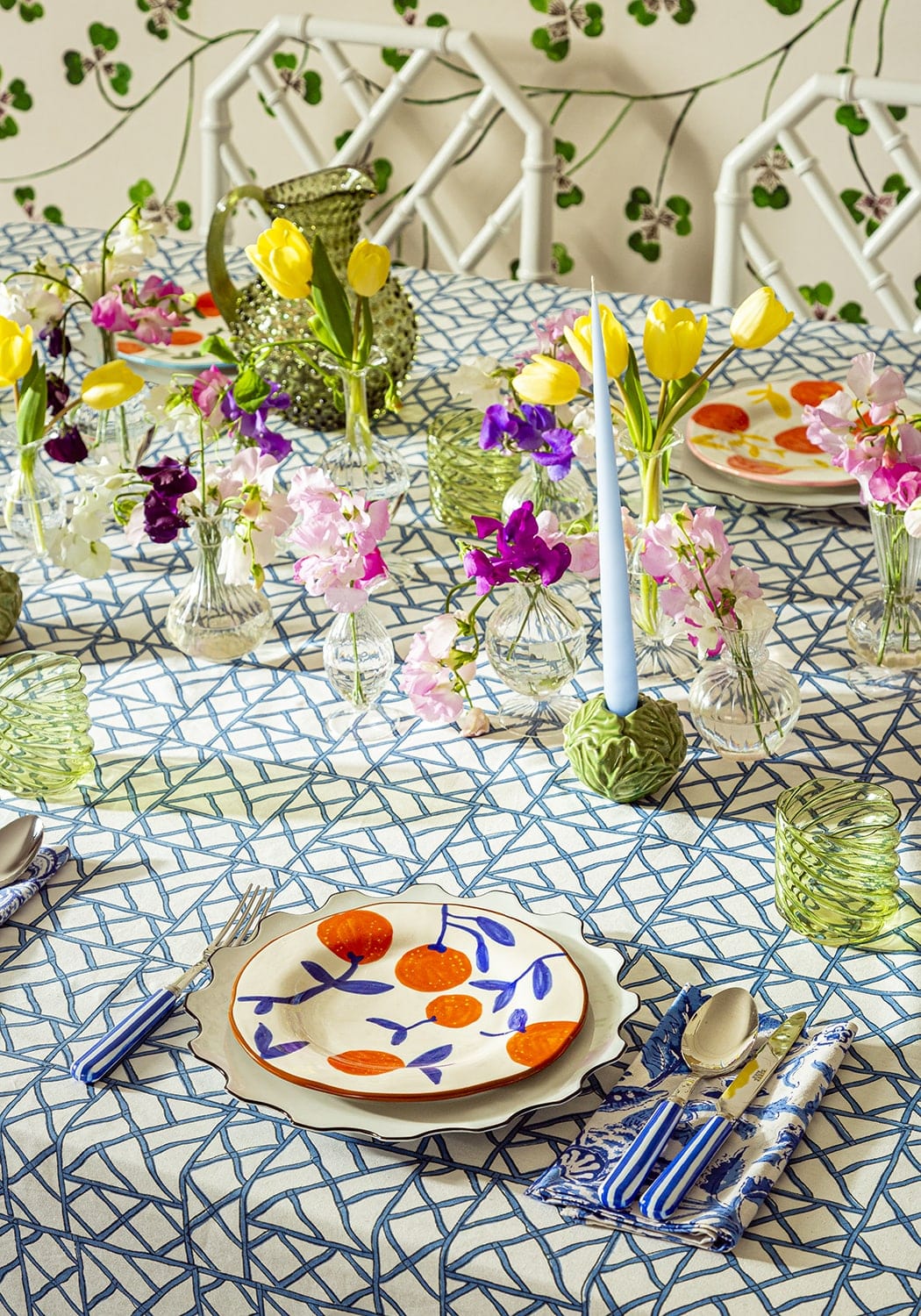 Lily's Blue Bamboo Breeze Tablecloth - Casa by Josephine Jenno