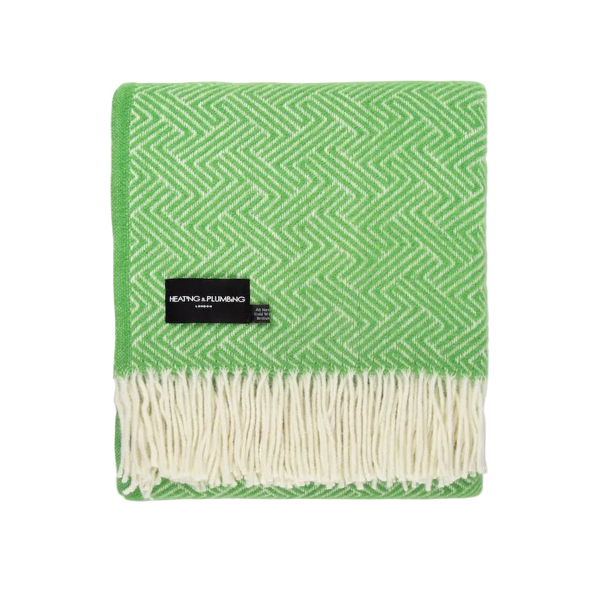 Lollypop - Pure New Wool Blanket - Green - Heating & Plumbing London - Throw