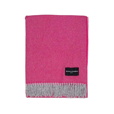 Love Stories - 100% Cashmere Blanket - Cerise - Heating & Plumbing London - Throw