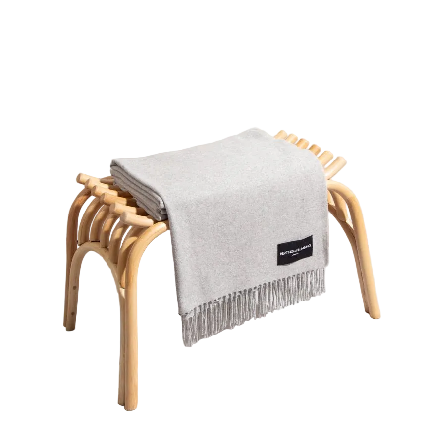 Love Stories - 100% Cashmere Blanket - Light Grey