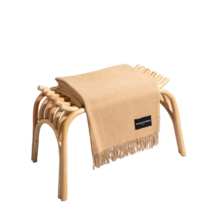 Love Stories - 100% Cashmere Blanket - Toasted Oats - Heating & Plumbing London - Throw