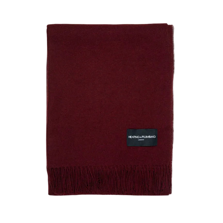 Love Stories - 100% Cashmere Blanket - Wine - Heating & Plumbing London - Throw