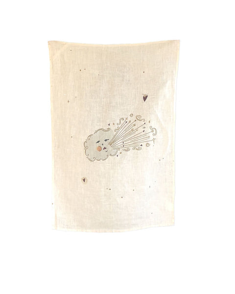 Linen Tea Towel "Love cloud"
