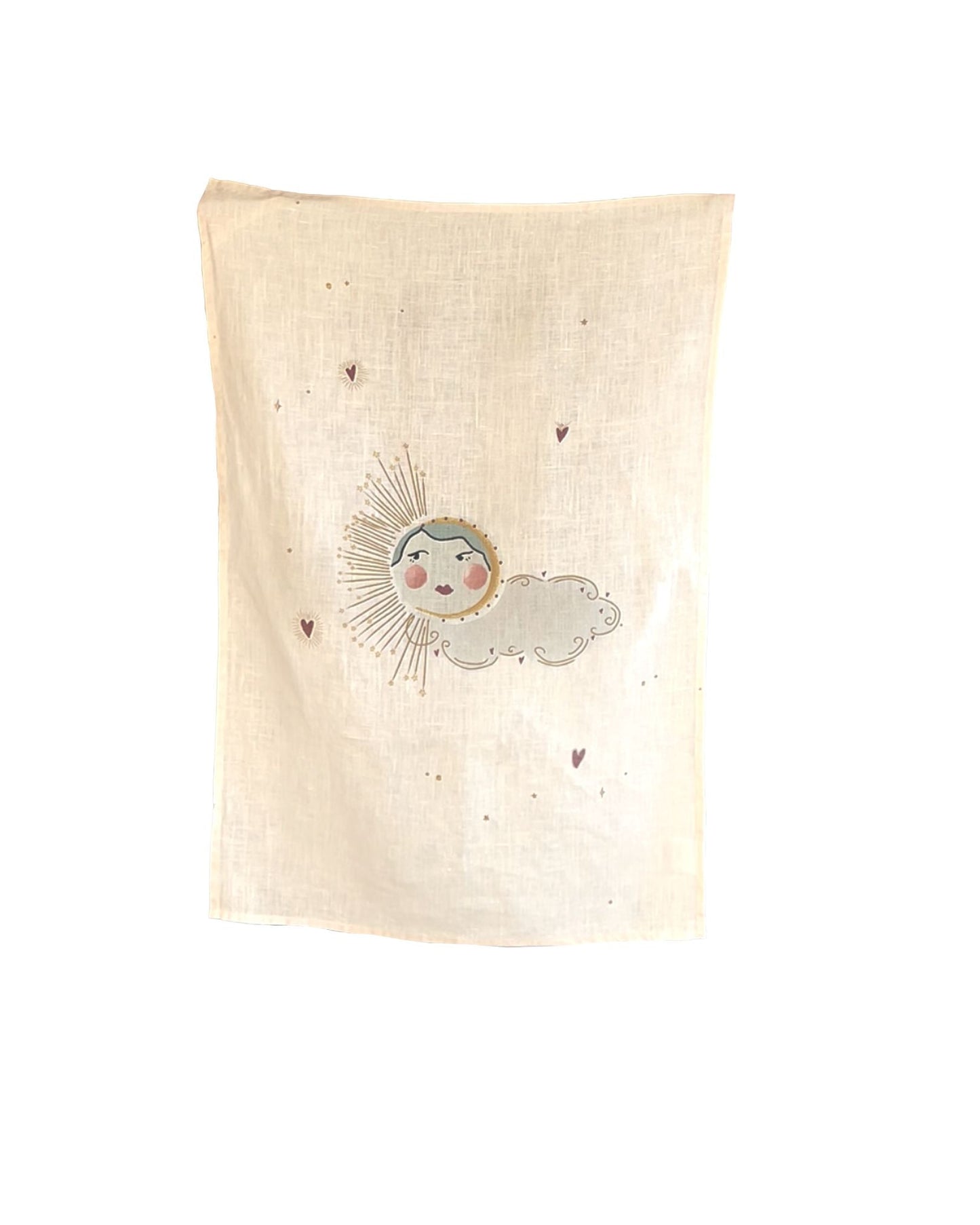 Linen Tea Towel "Love Sun"