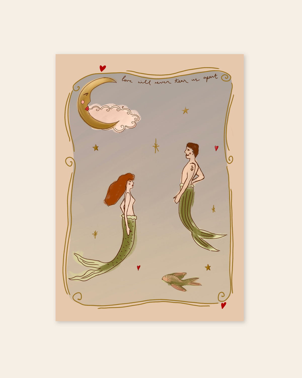Love Will Never Tear Us Apart art print — framed print mock-up in a room setting, view 2