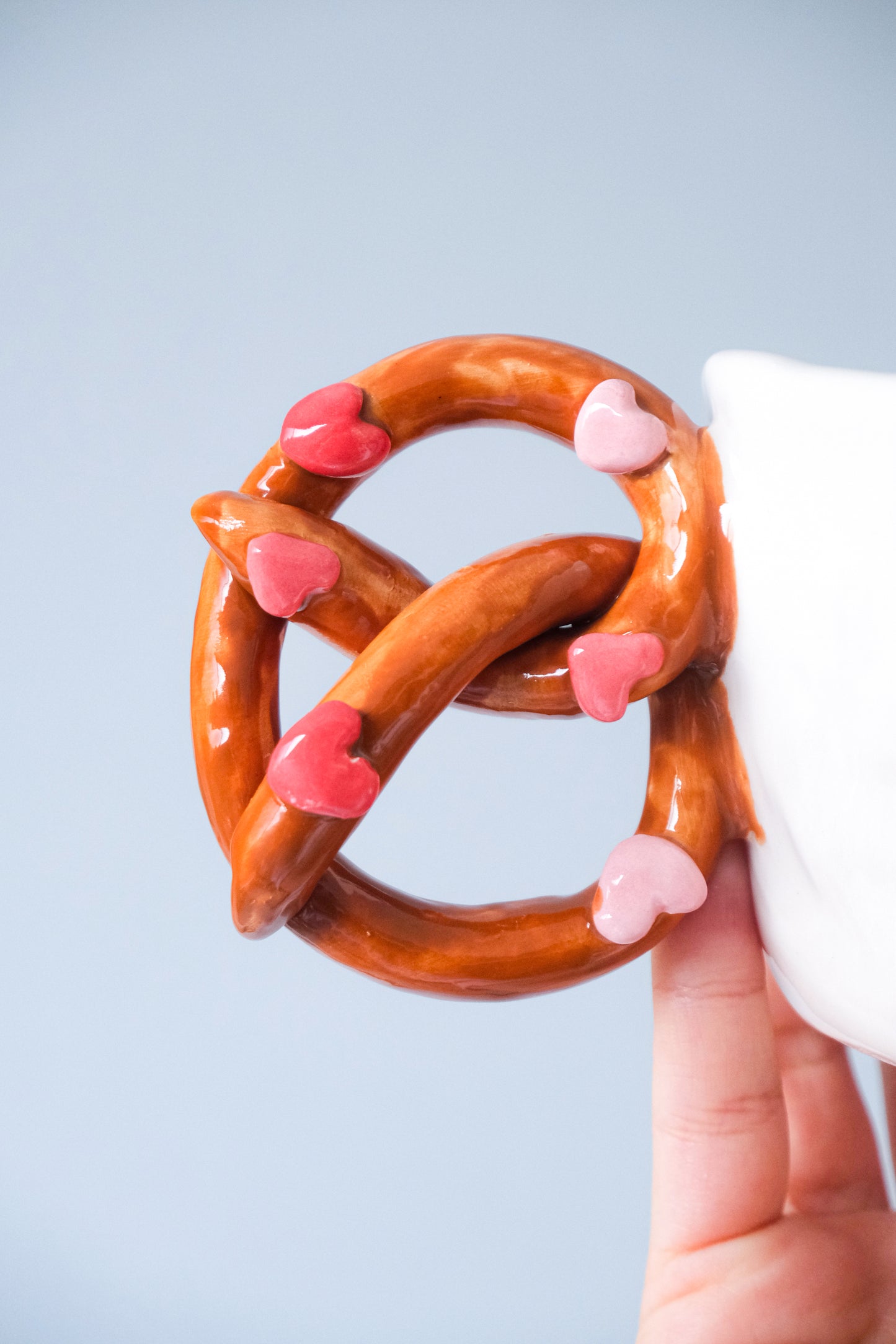 Handmade Ceramic Love Pretzel Mug