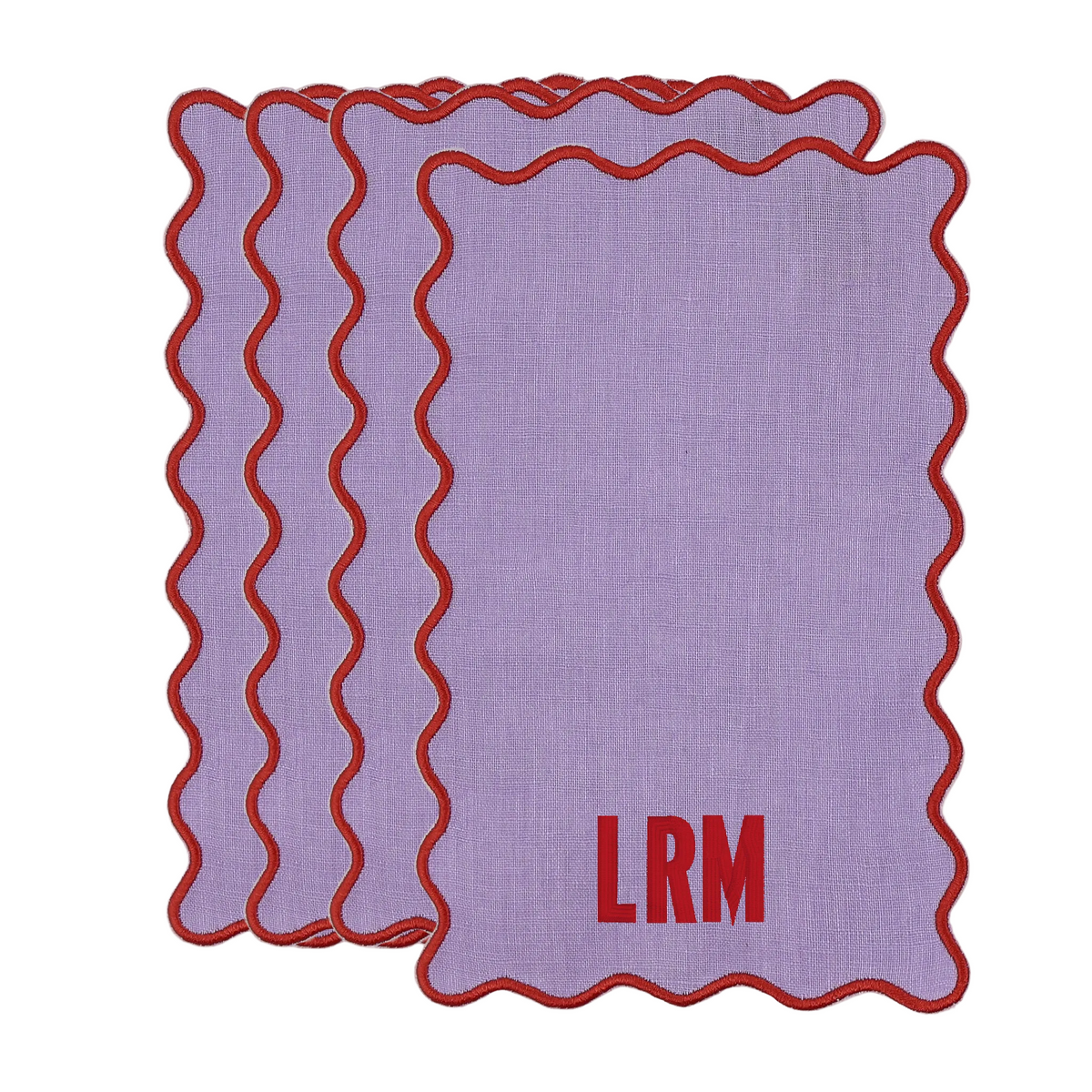 The Vivienne Rectangle Cocktail Napkins - Lilac