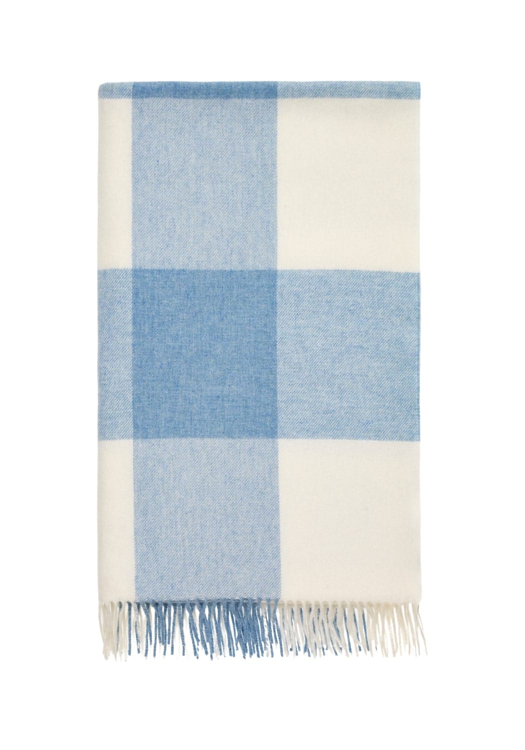Lucy's Sky Blue Checker Merino Throw Blanket - Casa by Josephine Jenno