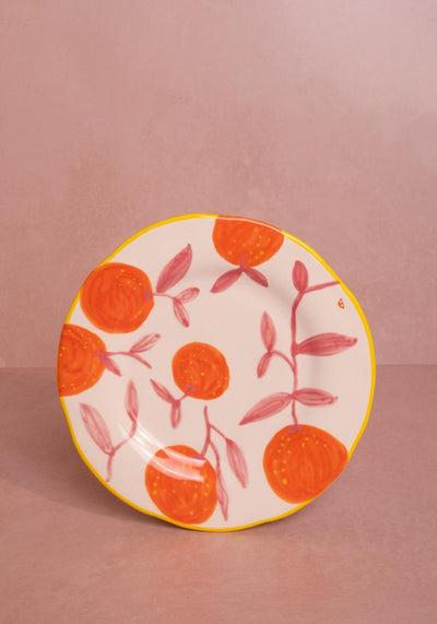 Lunch Plates Twig Oranges - Set of 4
