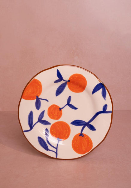 Lunch Plates Twig Oranges - Set of 4