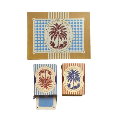 Luxury illustrated playing cards gift box — Illustrated playing cards styled as meaningful birthday gift